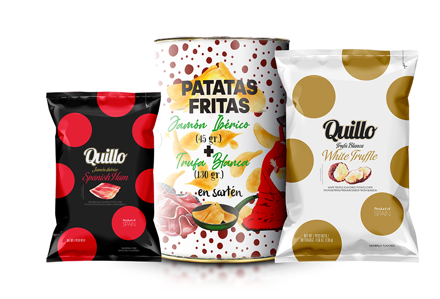 Ref.-2000 - Patatas fritas Trufa blanca de 130gr y patatas fritas Jamón Iberico de 45 gramos mODIFICADO