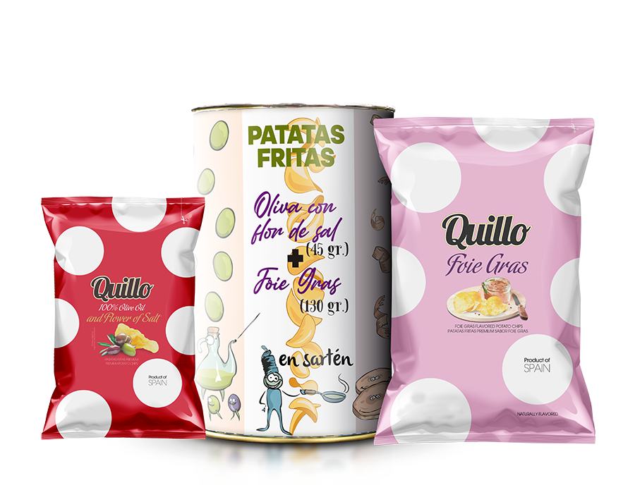 Ref.-2009 - Patatas Fritas Quillo Foie Gras 130gr y Patatas fritas Quillo en Aceite de Oliva con Flor de Sal de 45gr modificado