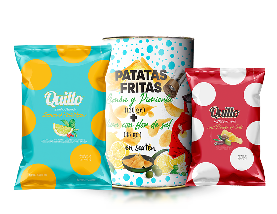 Ref.-2011 - Patatas fritas con aceite de oliva y flor de sal de130gr y patatas fritas con limón y pimienta de 45gr Modificado