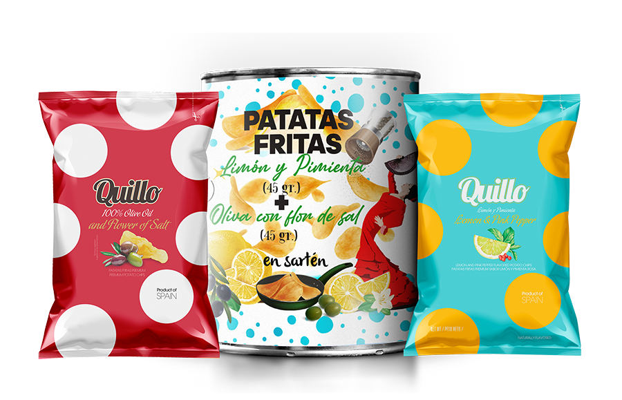 Ref.-6003 - Patatas fritas en aceite de oliva 45 gramos y patata frita limón y pimienta de 45 gramos Modificado