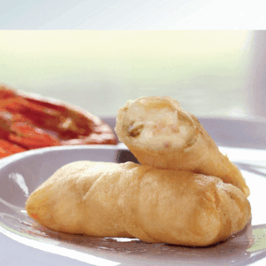 Crepes de Puerros y Gambas